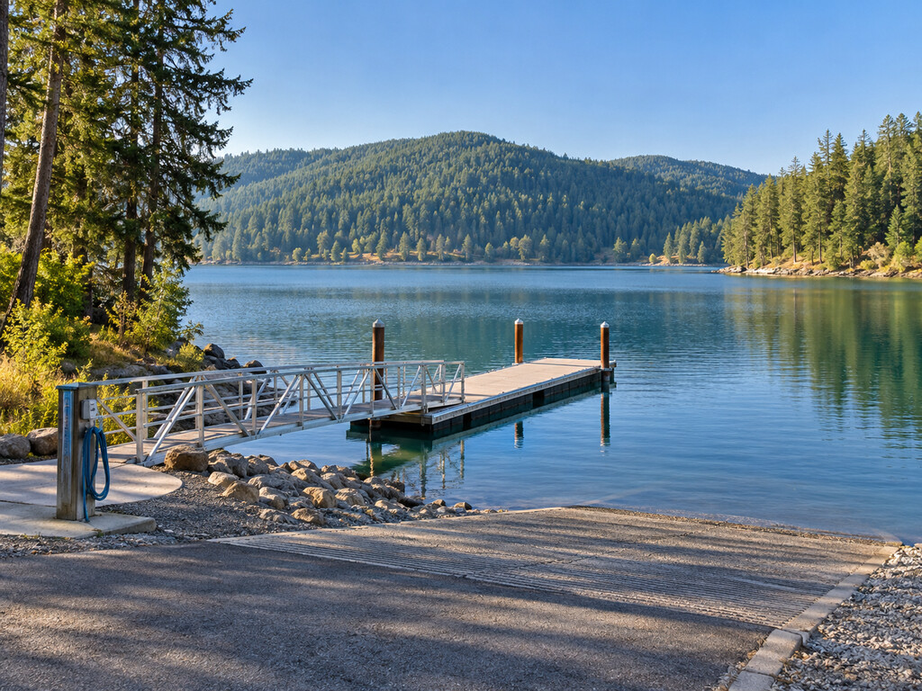 Hauser Lake Park: Boat Ramp, Rinse Station and Fishing Guide